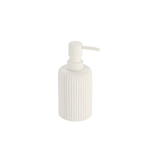DISTRIBUTEUR à SAVON en resiné Striée 230ml - Blanc Gobelets et distributeurs de savon