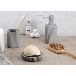 DISTRIBUTEUR à SAVON en resiné Striée 230ml - Gris