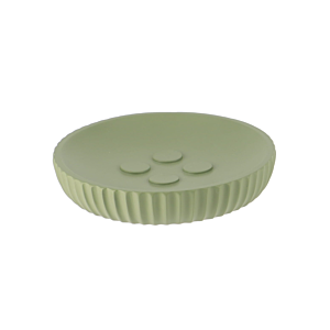 Porte Savon En Résine Striée - Kaki Gobelets et distributeurs de savon