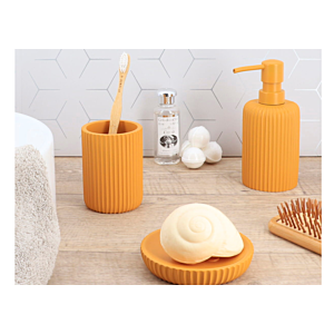 DISTRIBUTEUR à SAVON en resiné Striée 230ml - Moutarde