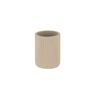 Gobelet En Résine Striée - Taupe Gobelets et distributeurs de savon