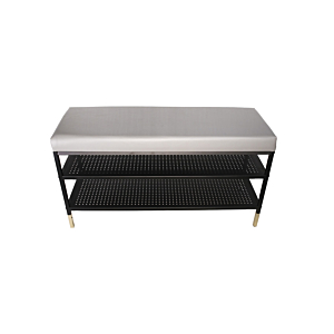 Banc à chaussures avec étagère LOSACCO - Gris / Noir