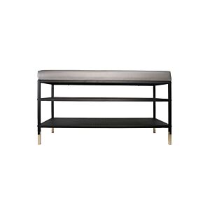 Banc à chaussures avec étagère LOSACCO - Gris / Noir Accessoires-rangements