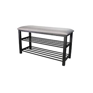 Banc À Chaussures À 2 Niveaux ANDINO - Gris / Noir Accessoires-rangements