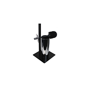 Support De Toilette Avec Brosse WC TOTTI - Noir / Chromé