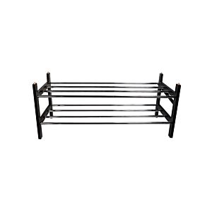 Etagère À Chaussures Empilable À 2 Niveaux - Noir / Chromé Accessoires-rangements
