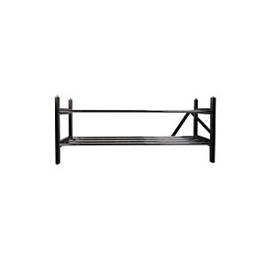 Etagère À Chaussures Empilable À 2 Niveaux - Noir / Chromé