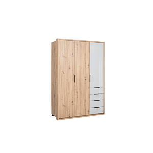 ARMOIRE VELATA 3 PORTES + 4TIROIRS- Chêne / Gris