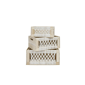 Lot De 3 PANIERS - Beige / Blanc Paniers et corbeilles