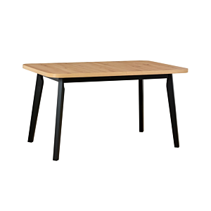 Table à Manger OSLO Extensible avec piètement Noir - Noyer Clair Tables à manger