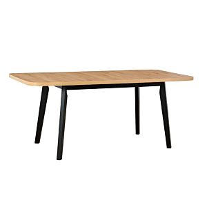 Table à Manger OSLO Extensible avec piètement Noir - Noyer Clair