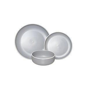 Service de 18 pièces en porcelaine - Gris Serviteurs