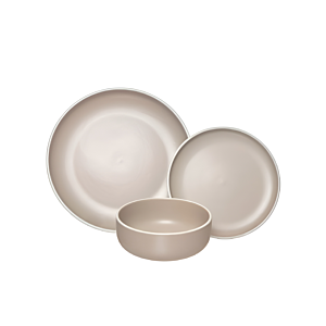 Service de 18 pièces en porcelaine - Beige Serviteurs