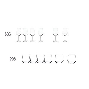 Set De 12 verres ALLEGRA - Blanc