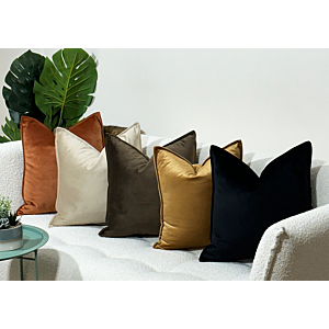 Coussins Carré Velours - Camel
