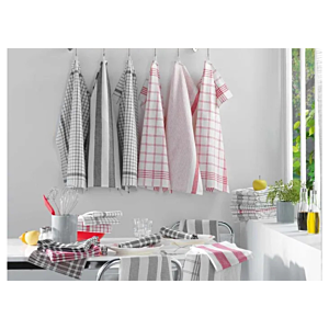Lot De 3 Serviettes De Table - Gris / Blanc
