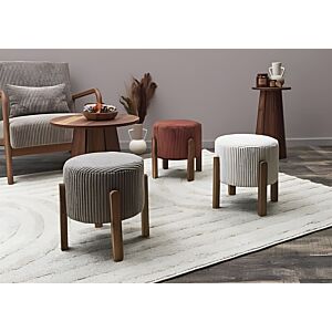 Tabouret Côtelé SCOTT - Taupe