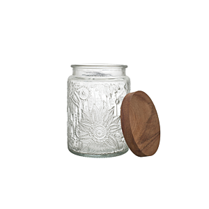 BOCAL à RELIEFS AVEC COUVERCLE ACACIA 70CL - Blanc Rangement cuisine