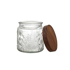 BOCAL à RELIEFS AVEC COUVERCLE ACACIA 50CL - Blanc Rangement cuisine