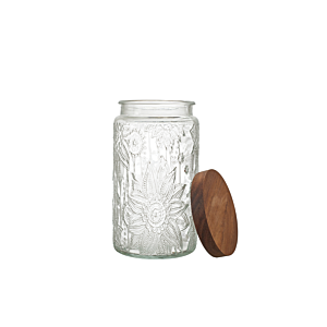 BOCAL à RELIEFS AVEC COUVERCLE ACACIA 100CL - Blanc Rangement cuisine