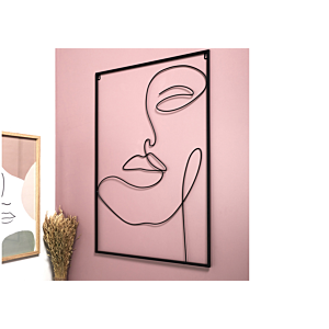 Décoration Murale TABLEAU FILAIRE VISAGE - Noir