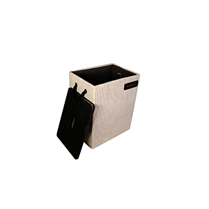 Panier Côtelé Avec Couvercle 33.5x24.5x42.5cm - Crème