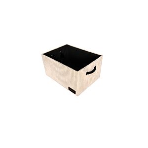 Boite De Rangement Côtelé Avec Couvercle 38.5x28.5x21.5cm - Beige Accessoires-rangements
