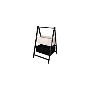 Échelle en bois avec deux paniers - Noir / Blanc Accessoires-rangements