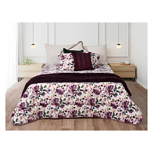 Couette Flanelle Fleurs Double Face Mouton - Multicouleur