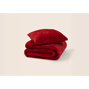 Coussin Fausse Fourrure 45x45cm - Bordeaux