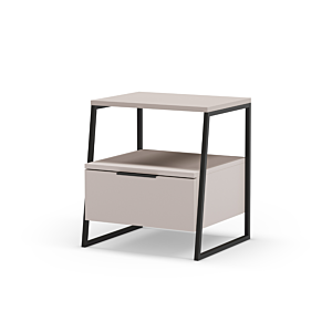 Table De Chevet VELIA - Crème / Noir