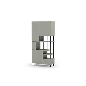 Étagère PERLA 5 Portes - Vert / Noir