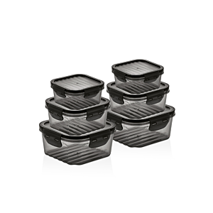 Set De 6 Boîtes De Conservation 14,5cm - Noir Rangement cuisine