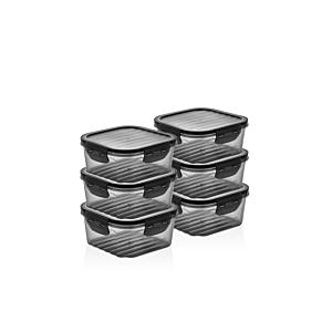 Set De 6 Boîtes De Conservation 17cm - Noir Rangement cuisine