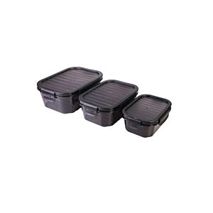 Set De 3 Boîtes Hermétiques - Noir Rangement cuisine