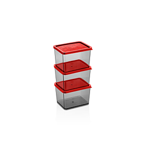 Set De 3 Boîtes De Conservation Bon Bon Mini - Rouge Rangement cuisine
