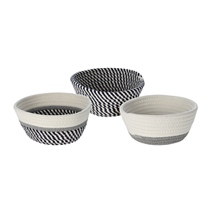 Panier en corde de coton - Gris / Blanc Paniers et corbeilles