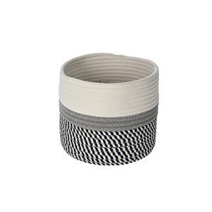 Ensemble De 3 Paniers En Corde De Coton - Gris / Blanc