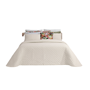 Set Couvre Lit ALANA Avec Taie D'oreiller - Beige Parures de lits