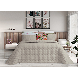 Set Couvre Lit ALANA Avec Taie D'oreiller - Taupe