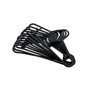 Set de 10 cintres en plastique - Noir Accessoires-rangements