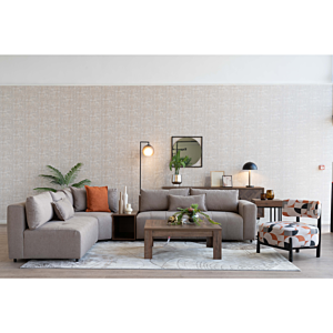 Salon NEW RYAD Toile Avec Table De Coin - Taupe