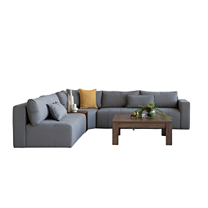 Salon NEW RYAD Toile Avec Table De Coin - Gris