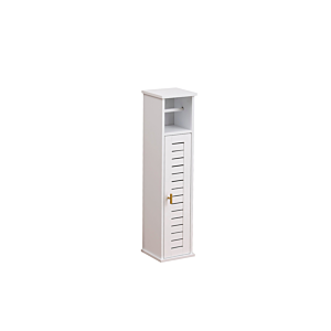 Meuble Salle De Bain 1 Porte Avec Poignée - Blanc Organisateurs