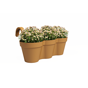 Pot Balcon Capri Triple 54cm - Jaune miel Décorations