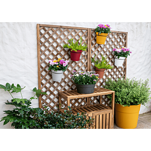 Pot Capri + Réservoir D'eau 20cm - Jaune Miel