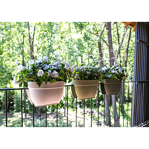 Pot Capri Campana pour balcon 40cm - Blanc