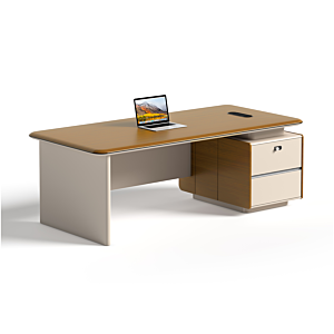 BUREAU OPERATIONNEL MAJESTY 180cm - Marron / Beige Bureau Professionnel
