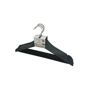 Set de 5 cintres effet bois - Noir Accessoires-rangements