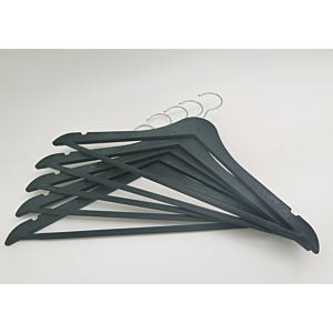 Set de 5 cintres effet bois - Noir